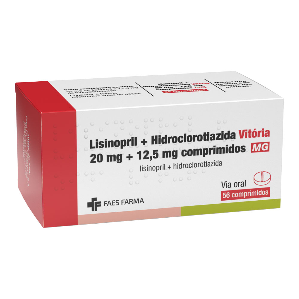 Lisinopril + Hidroclorotiazida 20 mg + 12,5 mg